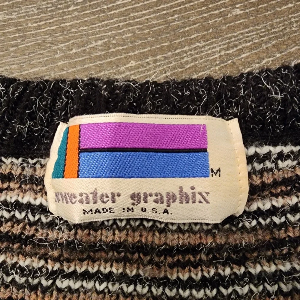 Vintage Sweater Graphix Southwestern Geometric Sweater M‎ USA Made Grandpacore